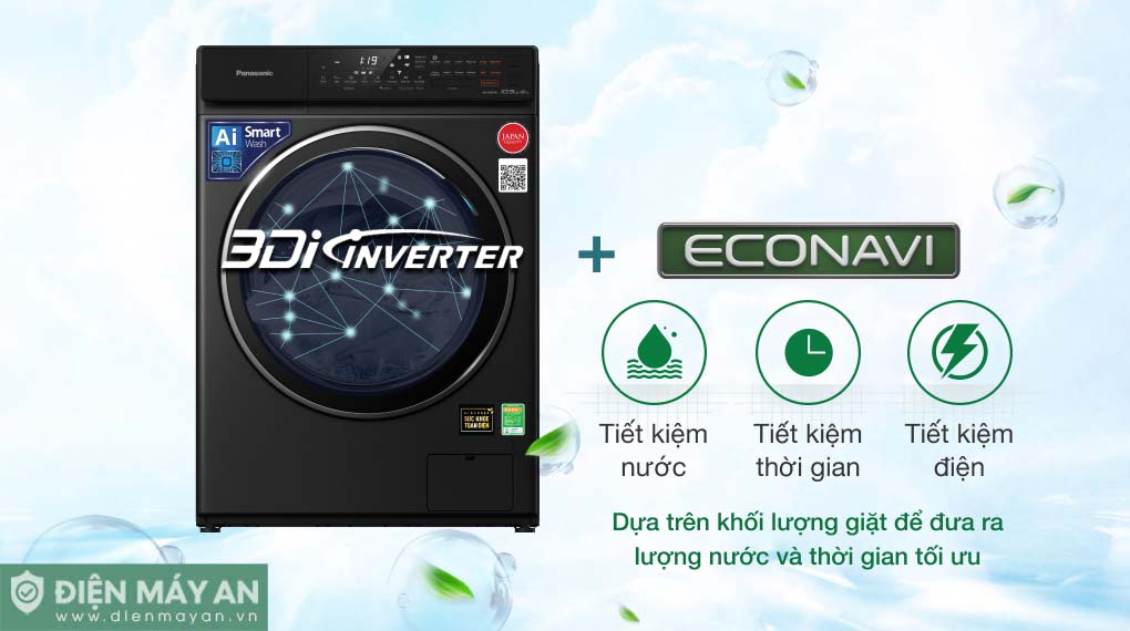 Máy giặt sấy Panasonic Inverter giặt 10.5 giặt –  sấy 6 kg NA-S056FR1BV